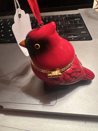 Cardinal Bird Hinged Jewelry Trinket Box Ornament #62 VV MTS|139937