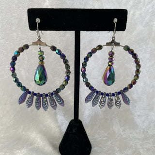 hoop earrings w/ drop dagger beads RSV