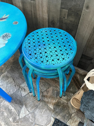 Custom Designed Kids Puppy Table and Four Chairs/Stools For Kids (set of 5) Puppy Design RSV