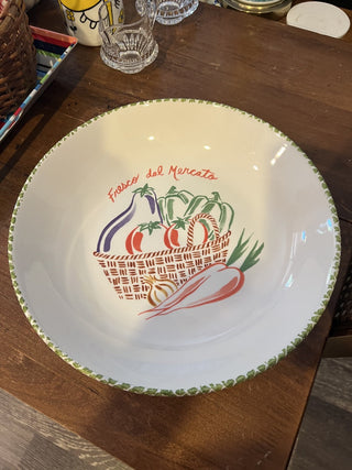 Made in Italy Harvest Basket w/Veggies Serving Bowl RCD