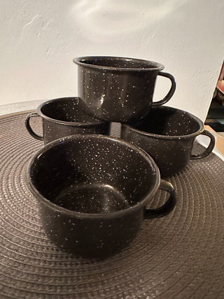 Mug/Cup Tin Black SET 4 MTS