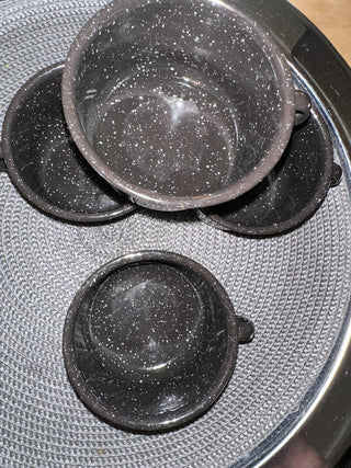 Mug/Cup Tin Black SET 4 MTS