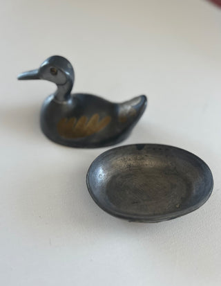 Small pewter and brass trinket box RSV|80881