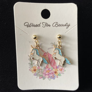 blue unicorn earrings RSV