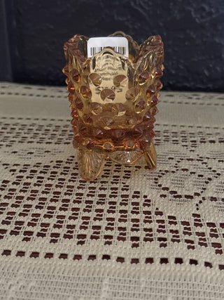 Vintage Fenton Amber Hobnail Toothpick Holder-RCD|81869