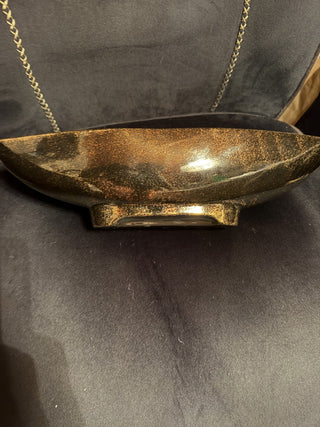 Vintage MCM Black and Gold Glazed Plantar #651 California Originals VV MTS
