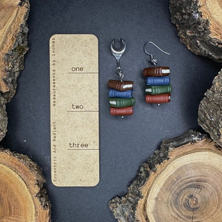Book earrings - stacked mts|72409