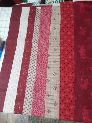 Red Quilting Fabric Bundle 4 to 6 inch wide 8 pieces|113524