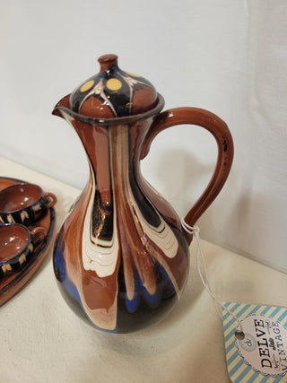 Troyan Bulgaria Feather Pottery 9 piece set RCD|82860