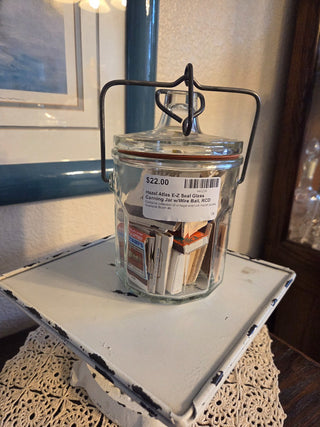 Hazel Atlas E-Z Seal Glass Canning Jar w/Wire Bail, RCD
