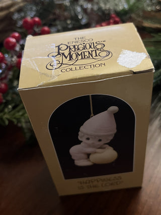 1985 Enesco Precious Moments Ornament RSV Happiness is The Lord|128536