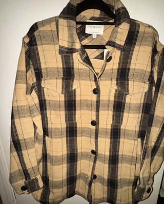 Lucky Brand shirt dress black and tan #63 VV MTS|118060