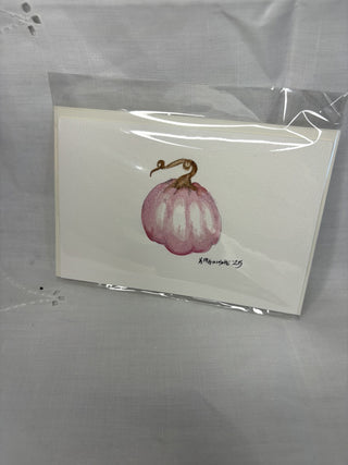 Original Pumpkin Watercolor Card 4x6 RSV