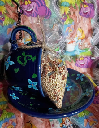 Cup & saucer bird feeder w/bird seed rsv|88274