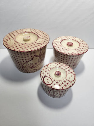 Vtg Japan Ironstone Bowls w/Lids - Set of 3 MTS
