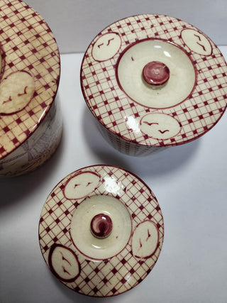 Vtg Japan Ironstone Bowls w/Lids - Set of 3 MTS