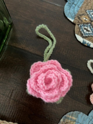 Crochet Rose Bag Charm