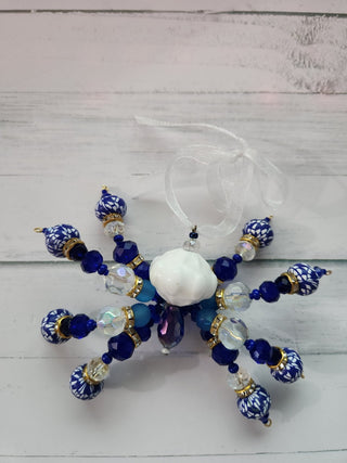 Spider Sun Catcher Blue/White/Gold|63595