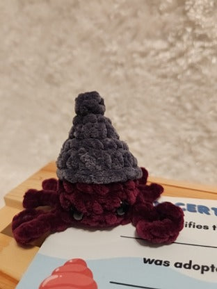 Aquatic Worry-free Pet: Hermit Crab- gray, dark red, round aquarium, gems, adoption certificate
