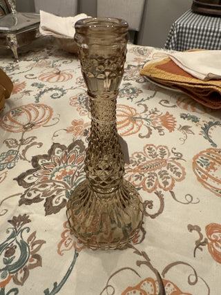 L Palazzo Glass Candle Holder-Amber MTS|104353