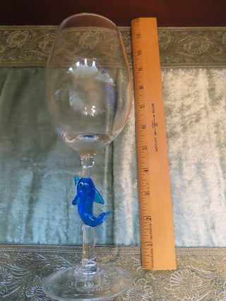 Large Goblet/wine glass w/fish MTB|73874