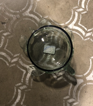 Vtg 1980s Blown Glass Sea Turtle Dish Bowl 8" MTS|71146