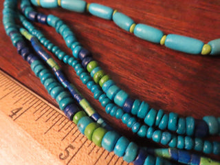 Mulit strand seed bead necklace in blues RCD