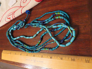 Mulit strand seed bead necklace in blues RCD