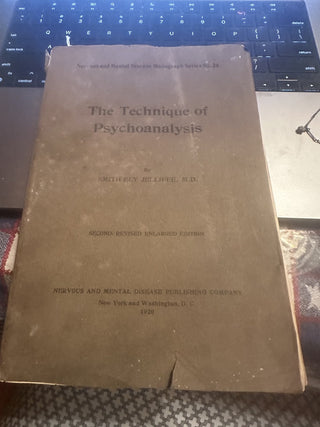 The Technique of Psychoanalysis (Paperback) Jeliffe, Smith Ely #47 VV MTS
