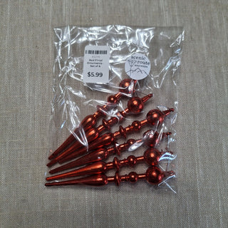 Red Finial Ornaments - Set of 6 MTS|124012