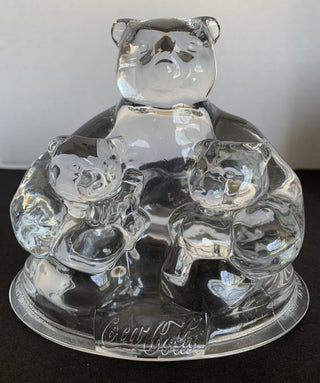 Vintage Coca-Cola Polar Bear Lead Crystal Clear Glass Figurine 1997 France #62 VV MTS|114966