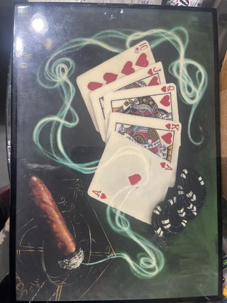 Michael Godard Royal flush Box and poker chips rsv