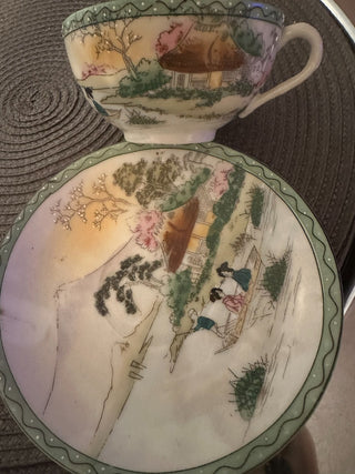 Teacup China Green Trim MTS|128672