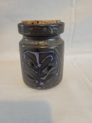 Vintage 70's OMC Japan Handmade Jar W/Cork Lid RCD