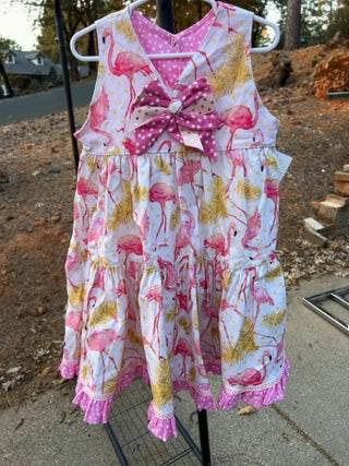 NWT Thornkat Kid Designs size 5 pink flamingo dress