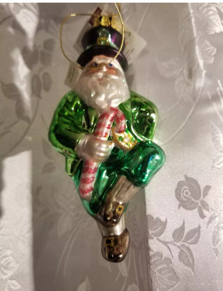 #62 VV Geman Blown Glass Irish Santa  St. Patty's Day MTS|60059