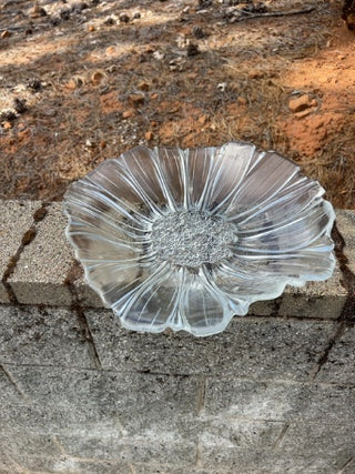 JP 16” vintage Mikasa Crystal sunflower-shaped crystal glass bowl