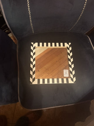 Stunning Vintage Black and White Stripe Bone Frame #47 VV MTS