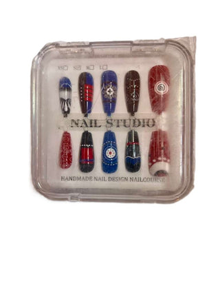 Handmade Hmong Needlework Design Nails|114229