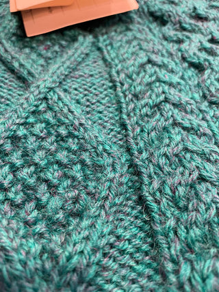 Handmade 100% Wool Green Sweater (Ireland)~MTS