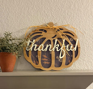 Fall Print Thankful Pumpkin Sign RSV|122657