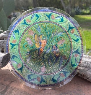 1970 Mid Century Houze Art Pheasant Glass Dish RCD|58484