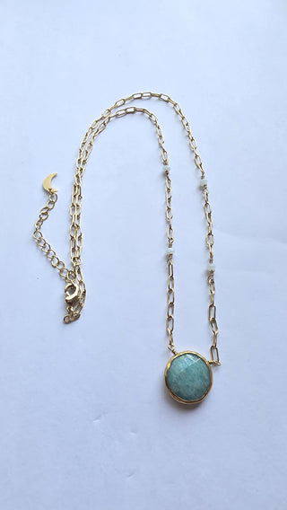 Gold Tone Amazonite Necklace|78744