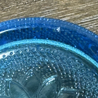 Vtg Tiara Blue Glass Powder/Trinket Box RCD|101426