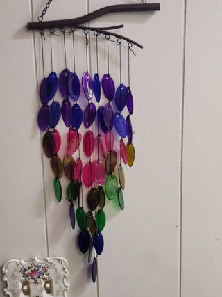 Glass leaf wind chime r c d