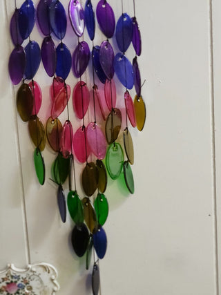 Glass leaf wind chime r c d