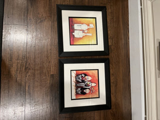 (2) Tracy Flickenger Whimsical Chef Wall Art 14.25” x 14.25” Each - RCD|97924