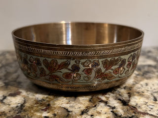 Vintage Brass Enamel Bowl/Trinket Dish  MTS|75268
