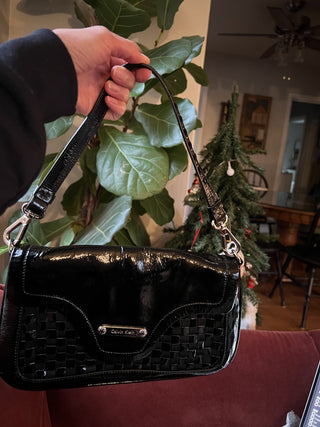 Calvin Klein Black Woven Detail Purse B18 MTS|142154