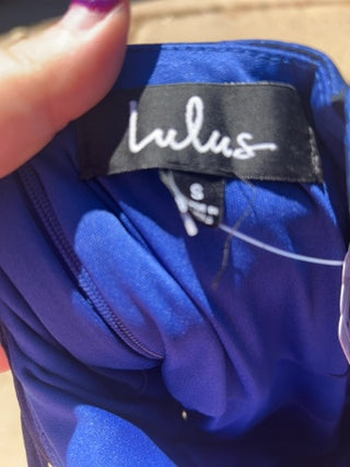 Lulus Dark Blue Metallic Mini Dress Size S